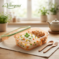 Viorqena™ 2-Compartment Bento Lunch Box with Airtight Snap-Lock Lid