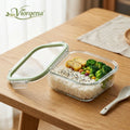 Viorqena™ Airtight Glass Lunch Box – Single Compartment Bento Food Storage Container with Leakproof Snap-Lock Lid